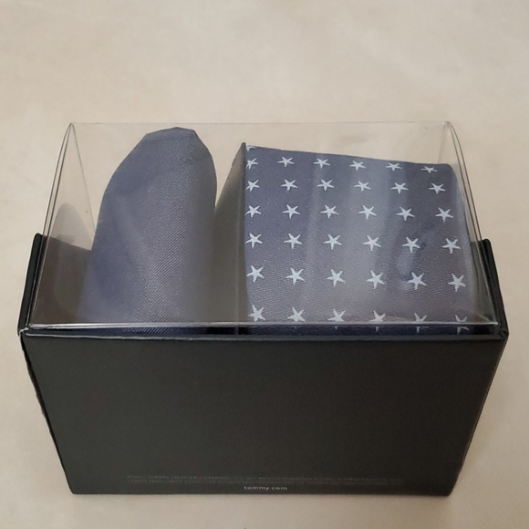 NWOT NIB Tommy Hilfiger Star Tie + Pocket Square - Picture 4 of 5